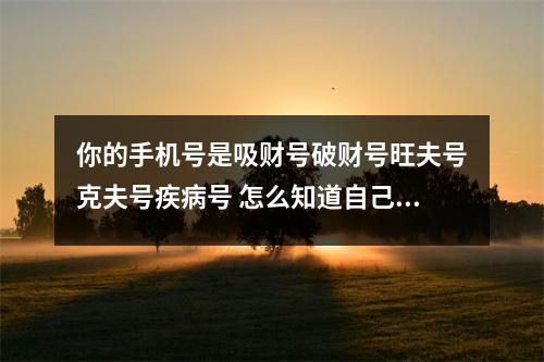 你的手机号是吸财号破财号旺夫号克夫号疾病号 怎么知道自己的身体隐患