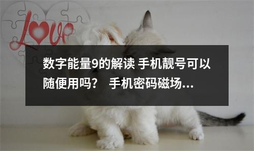 数字能量9的解读 手机靓号可以随便用吗？  手机密码磁场调整基本技法之财运